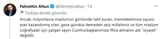 İletişim Başkanı Fahrettin Altun’dan Meral Akşener’e yanıt: Hesabını aziz milletimize sandıkta vereceksiniz