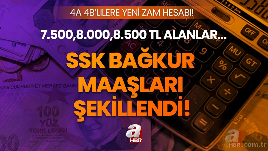 SSK BAĞ-KUR emekli maaşları şekillendi! 4A 4B'lilere yeni zam hesabı yapıldı! 7.500,8.000,8.500 TL alanlar... 1