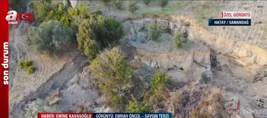 Samandağ'da deprem sonrası dev yarıklar oluştu! İşte A Haber’in özel görüntüleri 12
