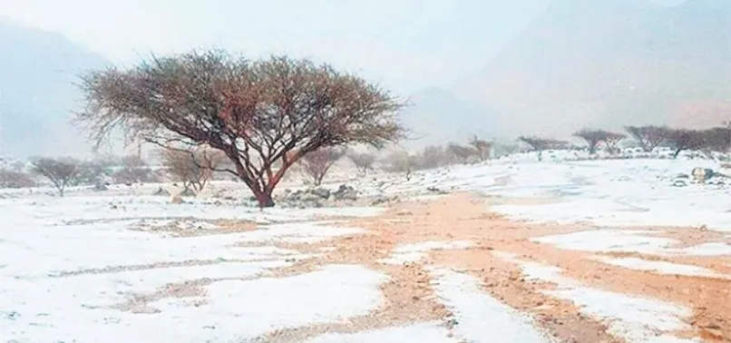Çöle yağan kar şaşırttı