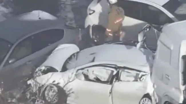 Japonya'da inanılmaz zincirleme trafik kazası! 130 araç birbirine girdi - 2