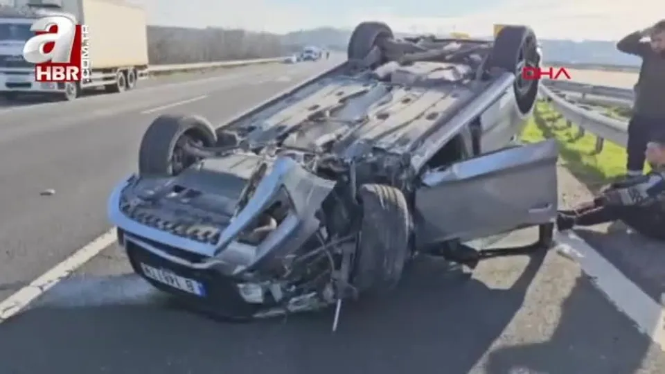TEM’de 3 otomobilin karıştığı kazada 3 kişi yaralandı