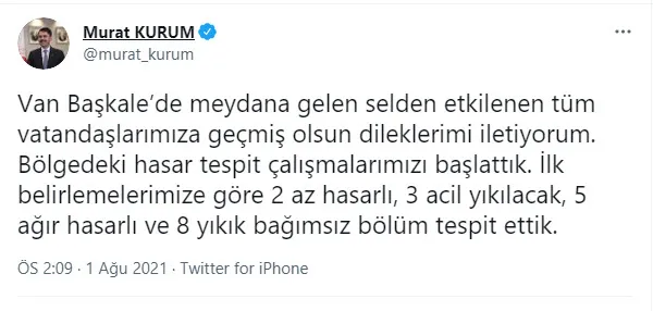 Son dakika | Van Başkale’de sel felaketi! Hükümet hemen harekete geçti