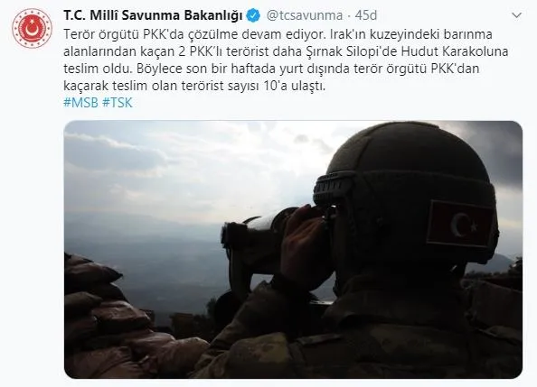 Irak'ın kuzeyinden kaçan PKK'lı terörist daha teslim oldu - 1