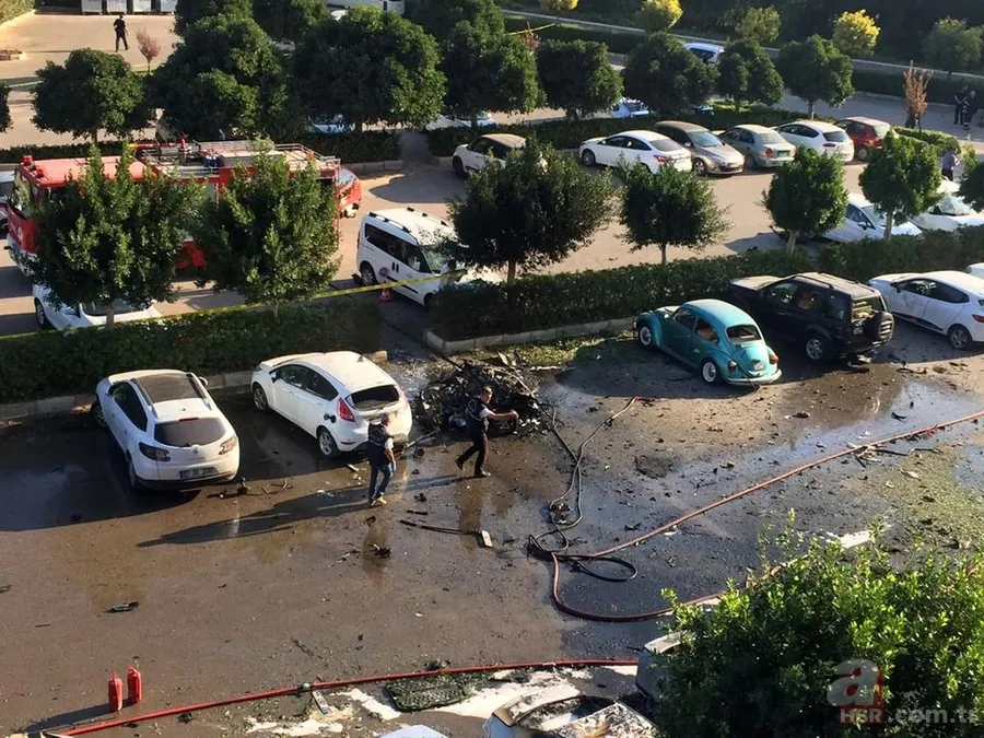 ATSO binası otoparkındaki patlamadan fotoğraflar 18