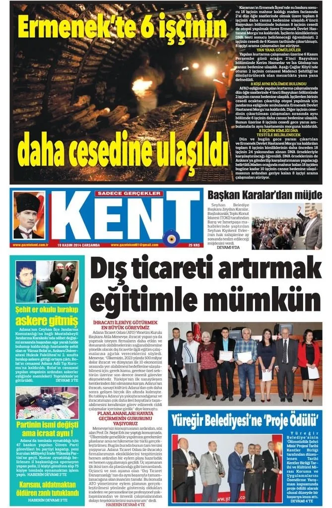 19/11/2014 - Anadolu gazeteleri manşetleri
