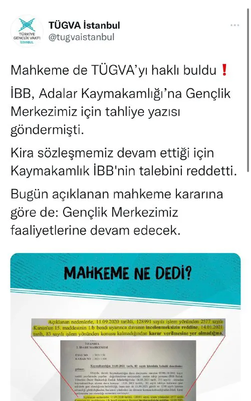 ibbnin-tugva-adalar-ilce-temsilciligini-27-saat-isgal-ettigi-mahkeme-tarafindan-belgelendi-1634056620538.jpg İBB'nin TÜGVA Adalar İlçe Temsilciliği'ni 27 saat işgal ettiği mahkeme tarafından belgelendi - 2