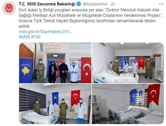MSB, Kosova’da sağlık merkezini yeniledi