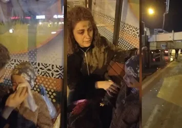 Anne ve oğlunun üzerine harç döküldü!