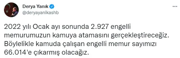 Son dakika: Aile ve Sosyal Hizmetler Bakanı Derya Yanık'tan engelli memur atamaları hakkında açıklama! Tarih verdi - 2