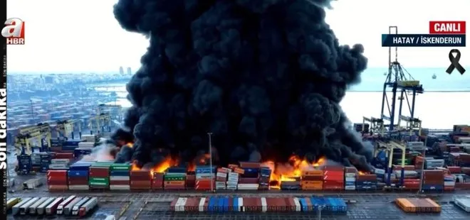 İskenderun Limanı’nda konteynerlerde çıkan yangın sürüyor!