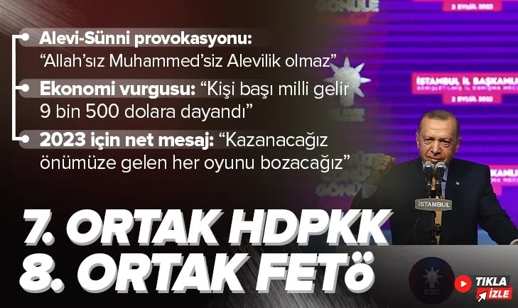 Başkan Erdoğan’dan altılı masaya sert tepki: 7. ortak HDPKK 8. ortak FETÖ