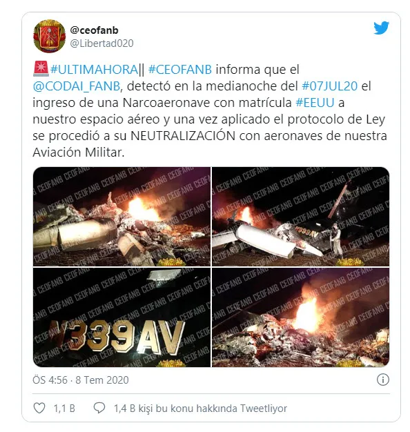 Venezüella ordusundan ortalığı karıştıracak açıklama: Hava sahamızı ihlal eden ABD uçağını vurduk