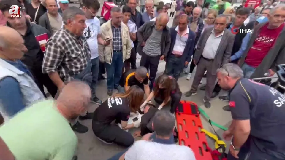 Motosiklet yaya geçidinde adama çarptı