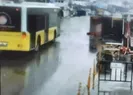 İETT otobüsü dalgalar arasında kaldı