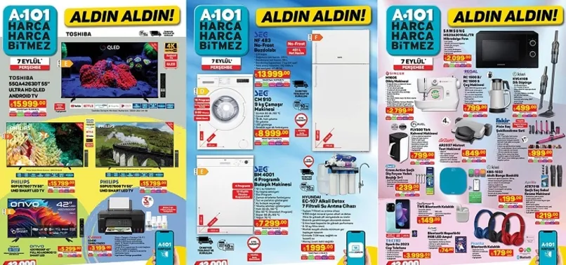 A101 aktüel ürünler kataloğu (9 Eylül Cuma)! Mutfak gereçlerinden elektronik ürünlere, akıllı LED TV’den beyaz eşyaya birçok ürün A101’de