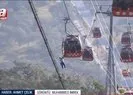 Antalya’da teleferik faciası! Mahsur kalanları kurtarılma anı