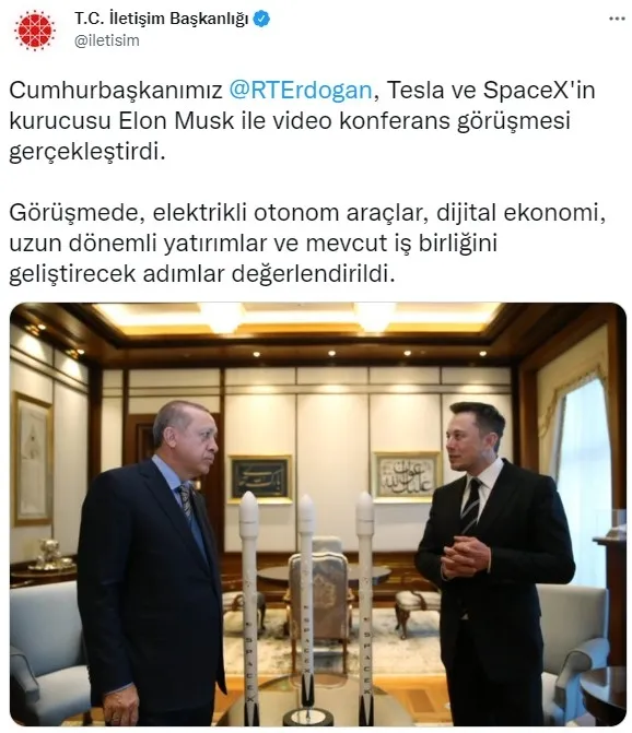 SON DAKİKA: Başkan Erdoğan Elon Musk ile görüştü - 3