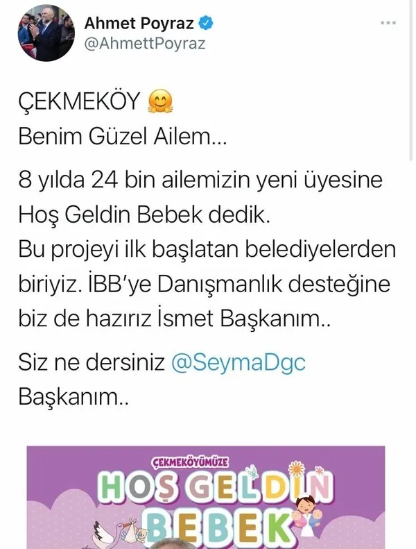CHP’li İBB Başkanı İmamoğlu, AK Parti’nin 10 yıldır uyguladığı yenidoğan bebek projesini yeniden keşfetti