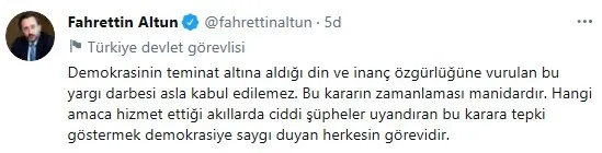 İletişim Başkanı Fahrettin Altun'dan KKTC AYM'sinin Kur’an kursu kararına sert tepki: İdeolojik ve dogmatik! - 4