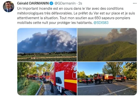 Fransa’nın güneyindeki Var bölgesinde orman yangını ! Yüzlerce hektarlık alan küle döndü