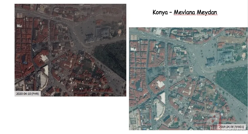 Türkiye'nin koronavirüs sonrası (Kovid-19) boş kalan meydanları uzaydan görüntülendi 19