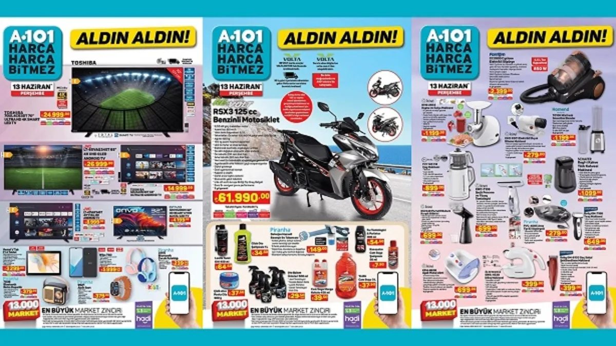 16 Haziran A101 aktüel ürünler kataloğu yayında! A101’de bu hafta süt, kaşar peynir, yoğurt, un, yağ, temizlik ürünlerinde indirim var