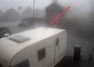 Fırtına karavanı böyle devirdi