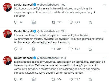 Son dakika: MHP lideri Devlet Bahçeli'den 'Sakarya Meydan Muharebesi' mesajı - 3