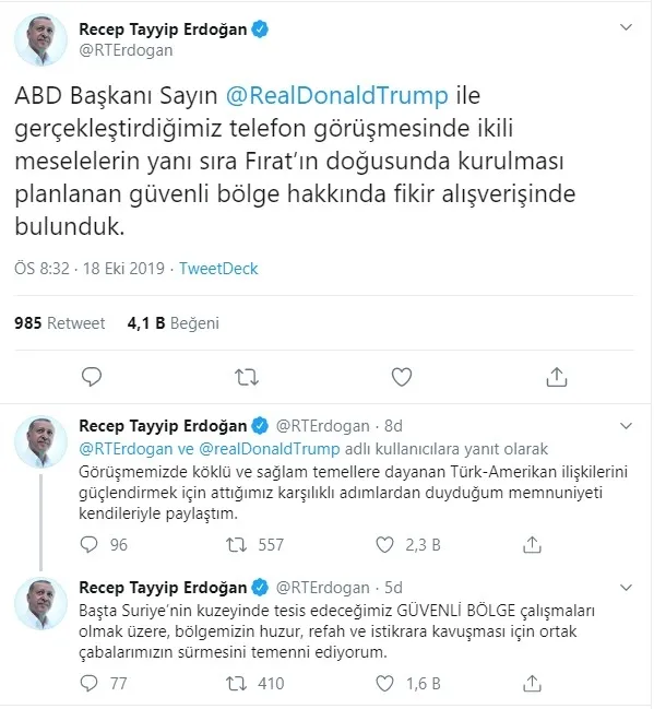 Trump ile görüşen Başkan Erdoğan'dan ilk açıklama - 1