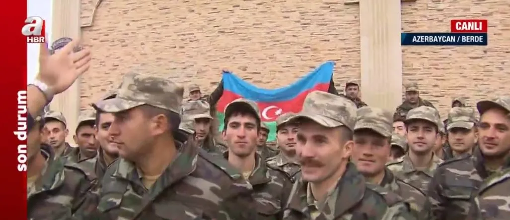 Son dakika: Azerbaycan askerleri A Haber canlı yayınında seslendi: Ver mehteri Türkiye