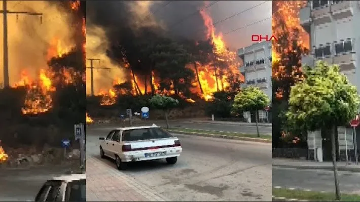 Son dakika: Antalya Manavgat’ta orman yangını! Alevler yerleşim yerlerine sıçradı