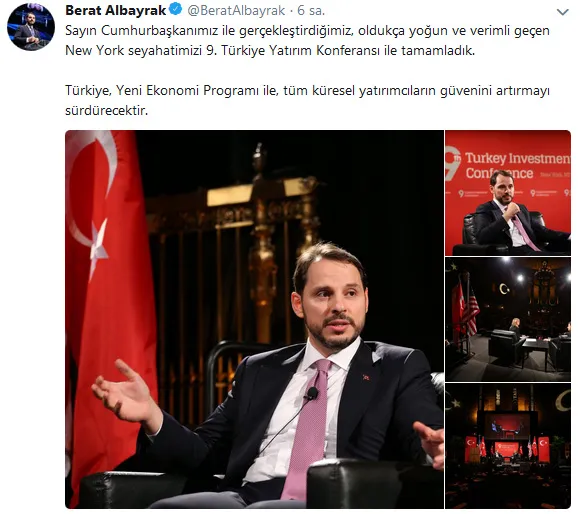 Bakan Berat Albayrak: Türkiye: Tüm küresel yatırımcıların güvenini artırmayı sürdürecektir