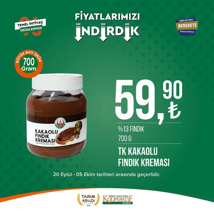 Tarım kredi market yeni indirim listesi yayınladı! 117.90 TL’ye Sucuk, 104.90 TL’ye Beyaz Peynir, 35.75 TL’ye Pirinç, 23.90 TL’ye dev Kağıt Havlu yer alıyor