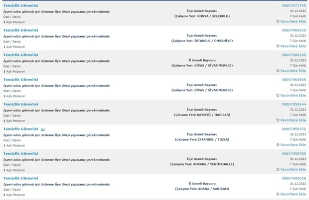 İŞKUR yılın son alımlarını paylaşıyor! İlkokul mezunu 5.234 personel alımı başladı! İşte temizlik görevlisi şartları