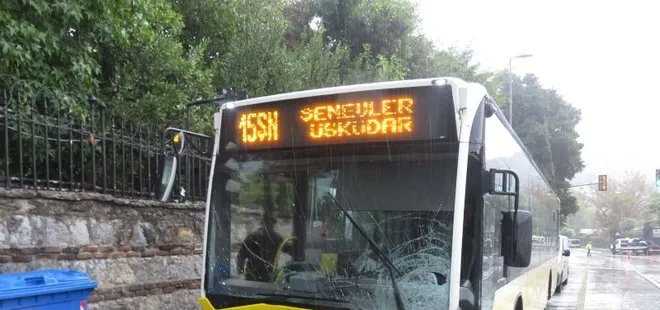 Son dakika: Üsküdar’da İETT otobüsüyle otomobil kafa kafaya çarpıştı