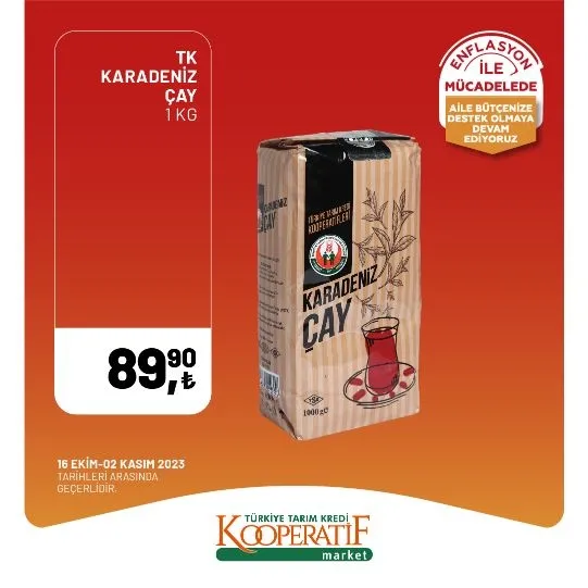 Tarım Kredi Market 30 Ekim indirim kataloğu! Kuru Soğan 5,90 TL, Salatalık 9,75 TL, Limon 10,90 TL, Yerli muz 28,90 TL, Mandalina 12,50 TL satışta…