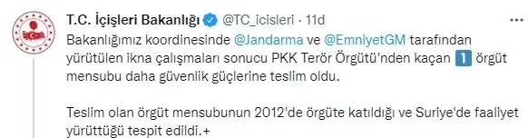 Son dakika: İçişleri Bakanlığı açıkladı: PKK'dan kaçan terörist teslim oldu! Rakam 142'ye çıktı - 1