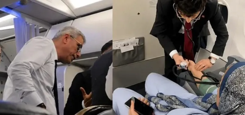 Uçakta rahatsızlanan yolcuya ilk müdahaleyi Bakan Memişoğlu yaptı