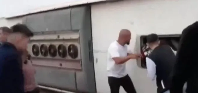 Kayseri’de yolcu otobüsü şarampole devrildi! Mahsur kalan yolcular otobüsün camından tahliye edildi