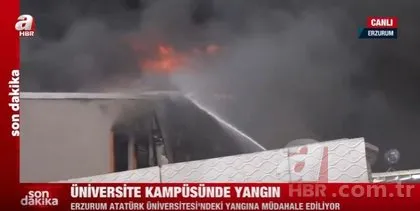 Erzurum Atatürk Üniversitesi yemekhanesinde yangın çıktı! A Haber olay yerinde!
