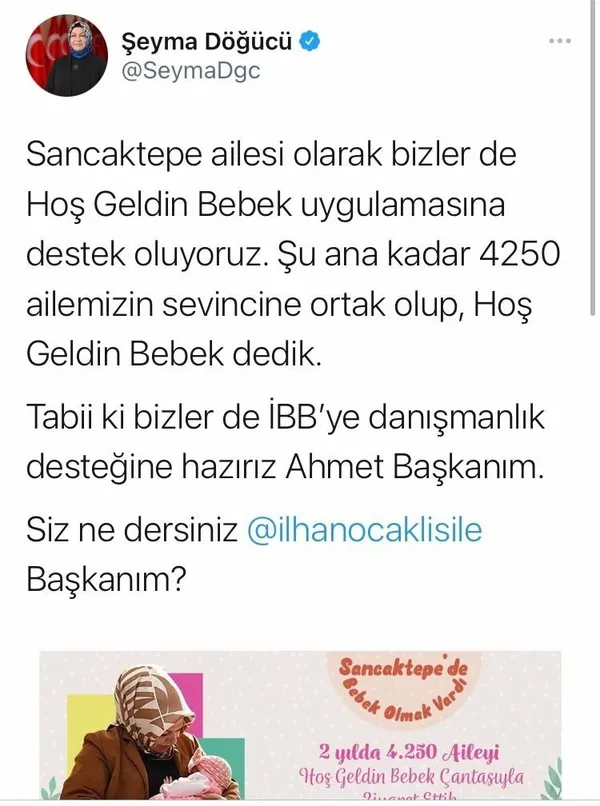 CHP'li İBB Başkanı İmamoğlu, AK Parti'nin 10 yıldır uyguladığı yenidoğan bebek projesini yeniden keşfetti