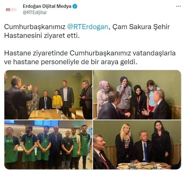 Başkan Erdoğan’dan Çam Sakura Şehir Hastanesi’ne ziyaret