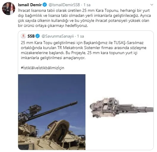 Savunma Sanayii Başkanı İsmail Demir: 25 mm Kara Topu, yerli imkanlarla geliştirilecek - 2