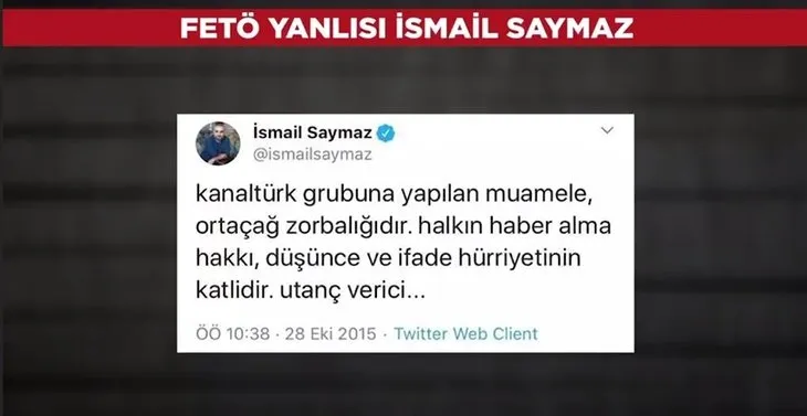 Yanardönerlikte zirvenin adı İsmail Saymaz! FETÖ ve PKK yanlısı Atatürk düşmanı