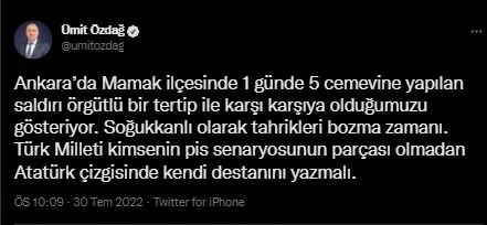 Şimdi de ’cemevi’ yalanı! Ümit Özdağ’ın provokasyonuna emniyet ve bakanlıktan cevap: Sinsi ve alçakça