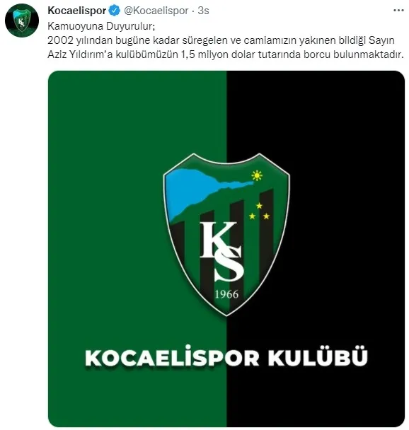 Aziz Yıldırım'dan Kocaelispor'a büyük jest! Tek kalemde sildi - 4