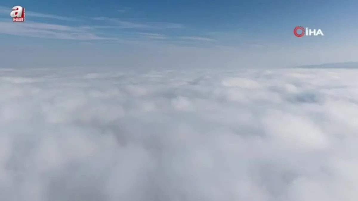 43 ilin geçiş güzergahında "sis denizi" havadan görüntülendi