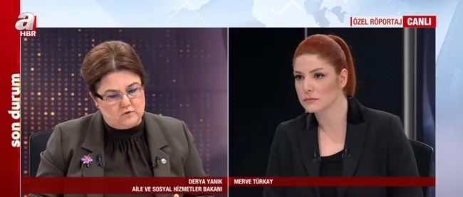 Aile ve Sosyal Hizmetler Bakanı Derya Yanık A Haber’de!
