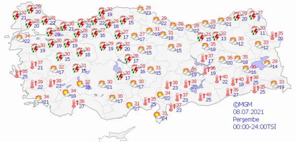 1625327754723.png Son dakika: Meteoroloji Genel Müdürlüğünden çok sayıda ile sağanak yağış uyarısı! Yağışlar ne zaman sona erecek? 5 günlük hava durumu - 8